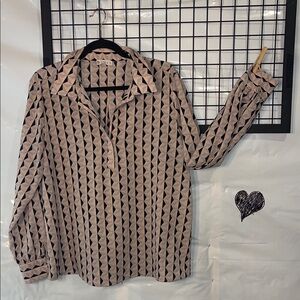 Elaine Rose Geometric Pattern Blouse